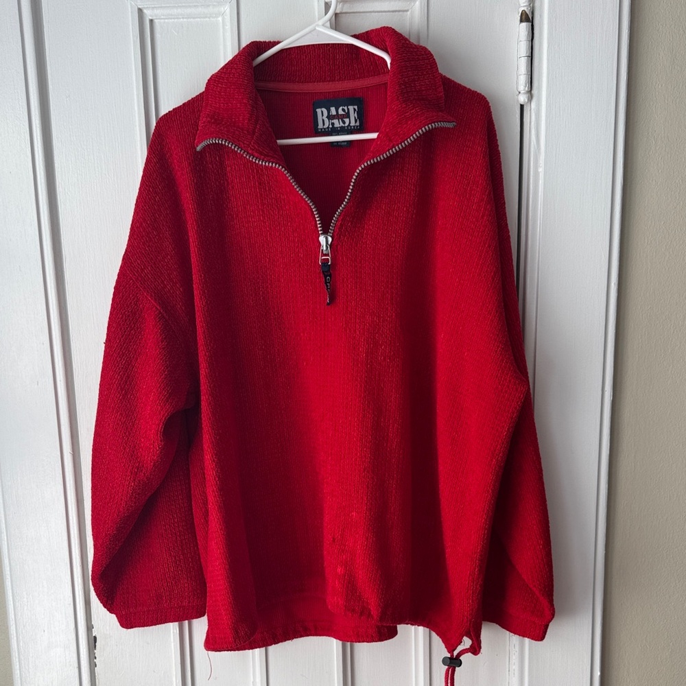 Vintage 3/4-Zip Red Sweater